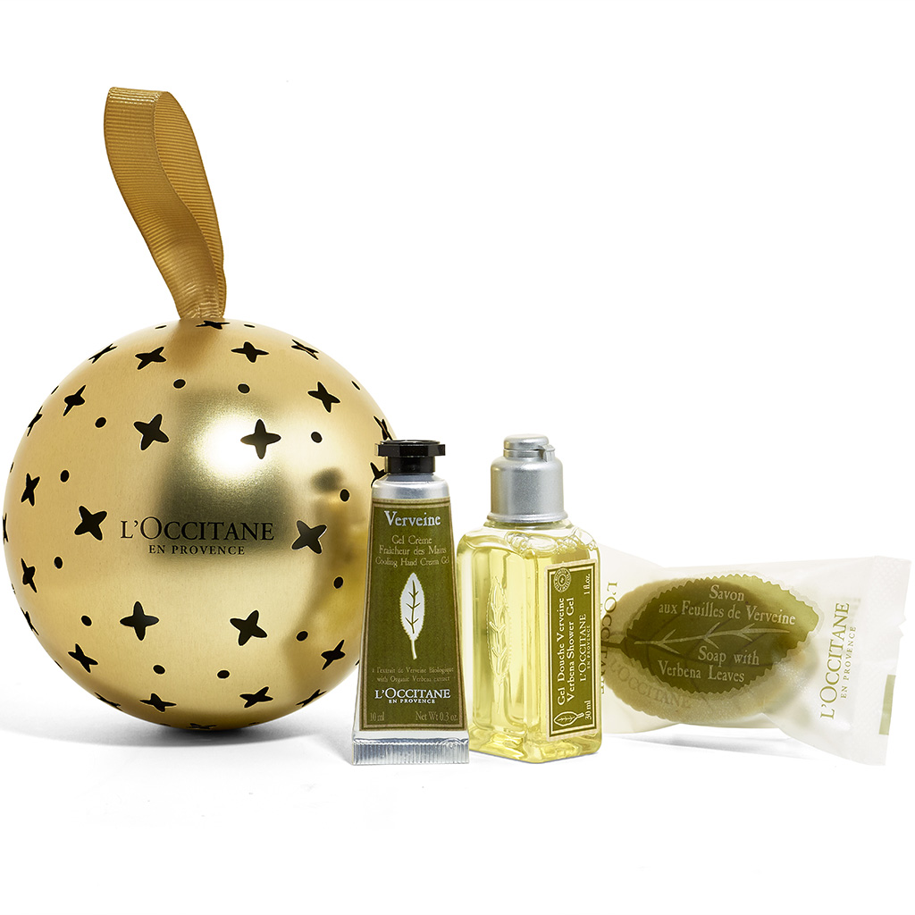 Boule de Noël verveine, L'Occitane, 12,50€ 30 coffrets beauté qu’on a